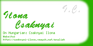 ilona csaknyai business card